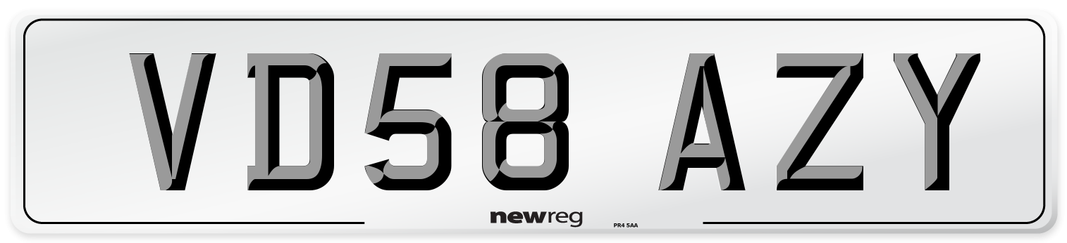 VD58 AZY Number Plate from New Reg